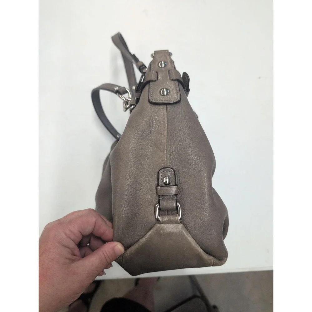 Coach Madison Brook Hobo Bag Taupe Silver 14142M Soft Leather No Crossbody Strap